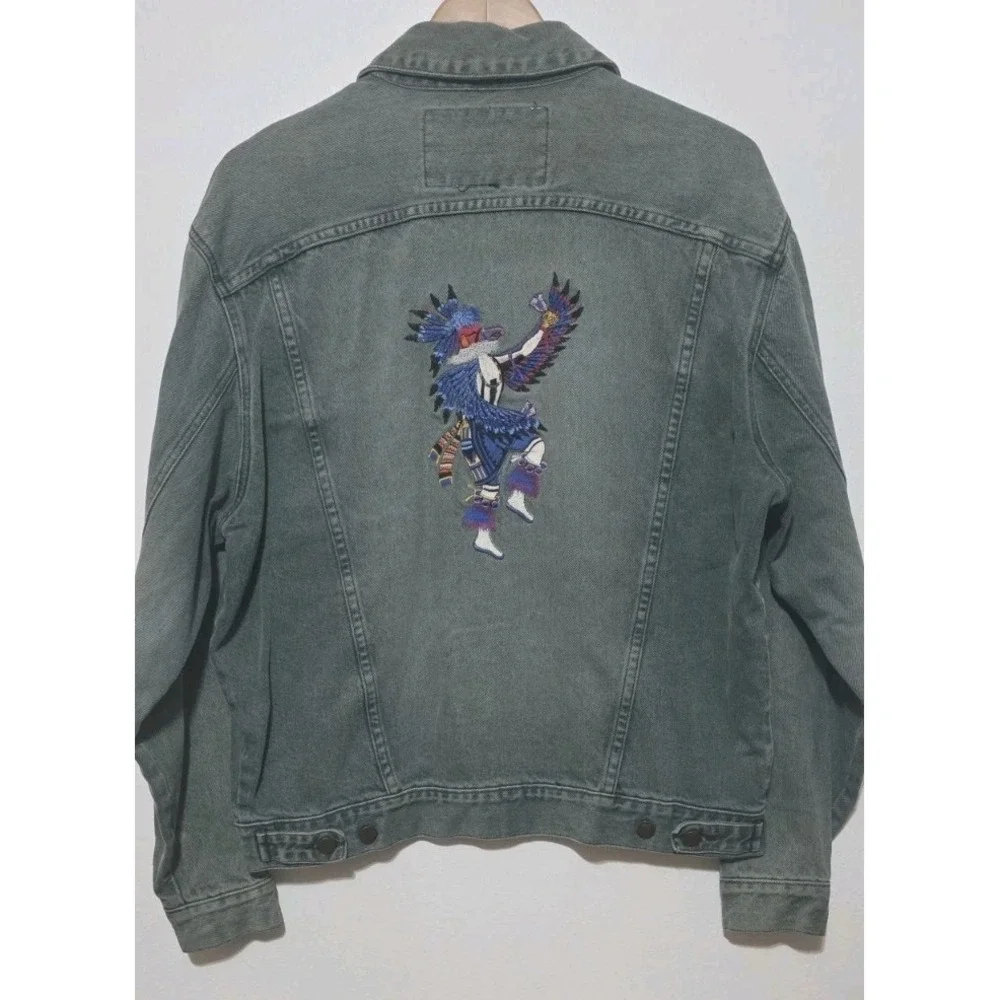 Vintage GUESS Jacket Mens XL Green Trucker Jeans Georges Marciano USA Made‎ 90s